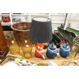 Decorative table lamps and other light fittings.