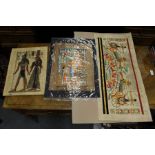 A group of unframed Egyptian pictures.