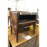 A George III mahogany tray top bedside table (AF).