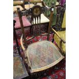 A good Edwardian inlaid mahogany armchair.