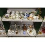 A quantity of decorative china and glassware to include Beswick birds, small Wedgwood Jasper ware
