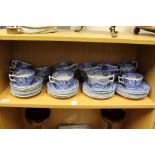 A quantity of Spode Italian pattern blue and white tea cups coffee cups, saucers, plates etc.
