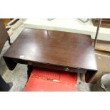 A reproduction mahogany sofa table.