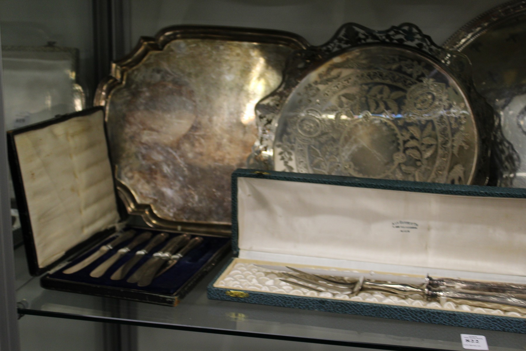 Various plated salvers and other items. - Image 2 of 3
