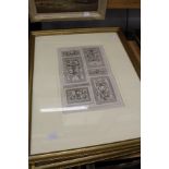 A good set of four architectural engravings uniformly framed and glazed.