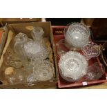 A large quantity of moulded and cut glassware.