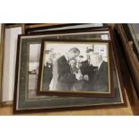 Three photographic prints depicting sailing ships at Cowes and a photographic print of the Duke of