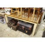 A good hardwood and painted pine kitchen table.