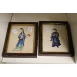 Two Chinese figural paintings.