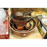 Copper preserve pans etc.