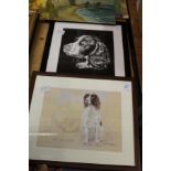 Two prints depicting dogs.