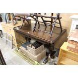 A refectory style oak draw leaf dining table.