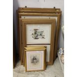 A quantity of military and naval figural prints, framed and glazed.