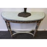 A decoratively painted pine console table.