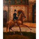 D. Martin (20th century), A lady riding side saddle on a horse, oil on canvas, signed, 24" x 20".