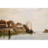 20th century school, "Old Portsmouth, By the Entrance to the Harbour", watercolour, 7.5" x 11".