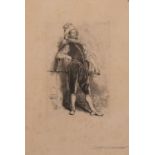 Ernest Meissonier (1815-1891) French, A pair of etchings of gallant cavaliers, signed in pencil,