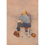 Scott Brownrig (20th/21st century) British, 'The Sketcher', watercolour, initialled and inscribed in