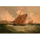 Attributed to George Knight (1851-1922) British, A pair of marine scenes with boats on choppy