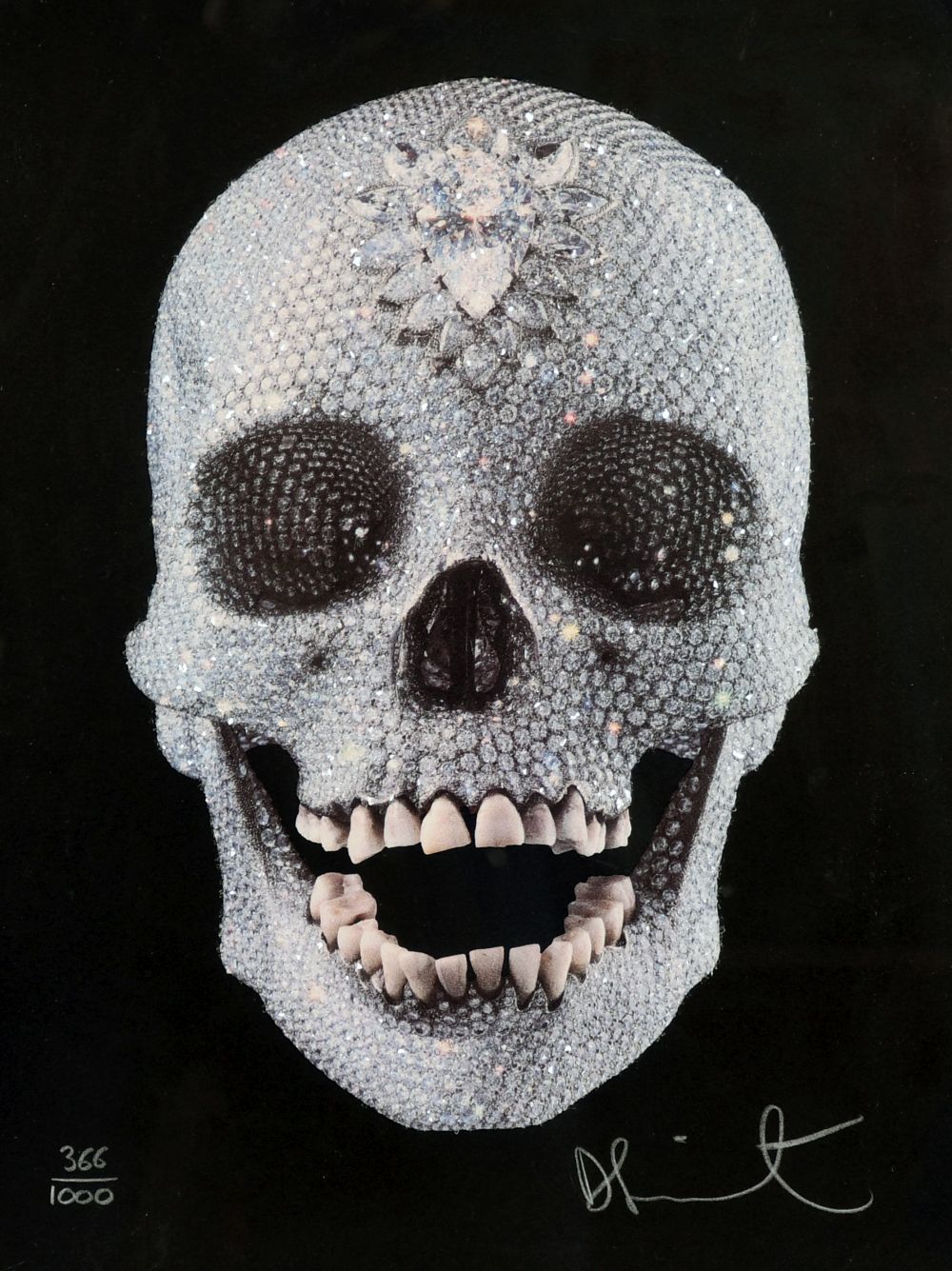 Damien Hirst, (B. 1965), "For the Love of God" Screenprint in colours with diamond dust on wove
