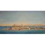 W.Hartman (20th century) Maltese, a view of Dragonora Casino Malta, signed and dated and inscribed