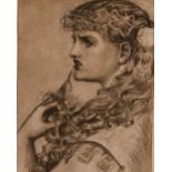After Frederick Sandys (1829-1904) British, "Proud Maisie", Pencil on paper, 7.5" x 6".