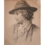 A 19th century print of Jonah in a hat 15" x 12".