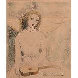 Marie Laurencin (1883-1956) French, An etching of a seated lady, 8" x 6.5".