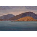 20th Century school, 'September 1930 Mediterranean Cruise' A view of a coastline, oil on panel,