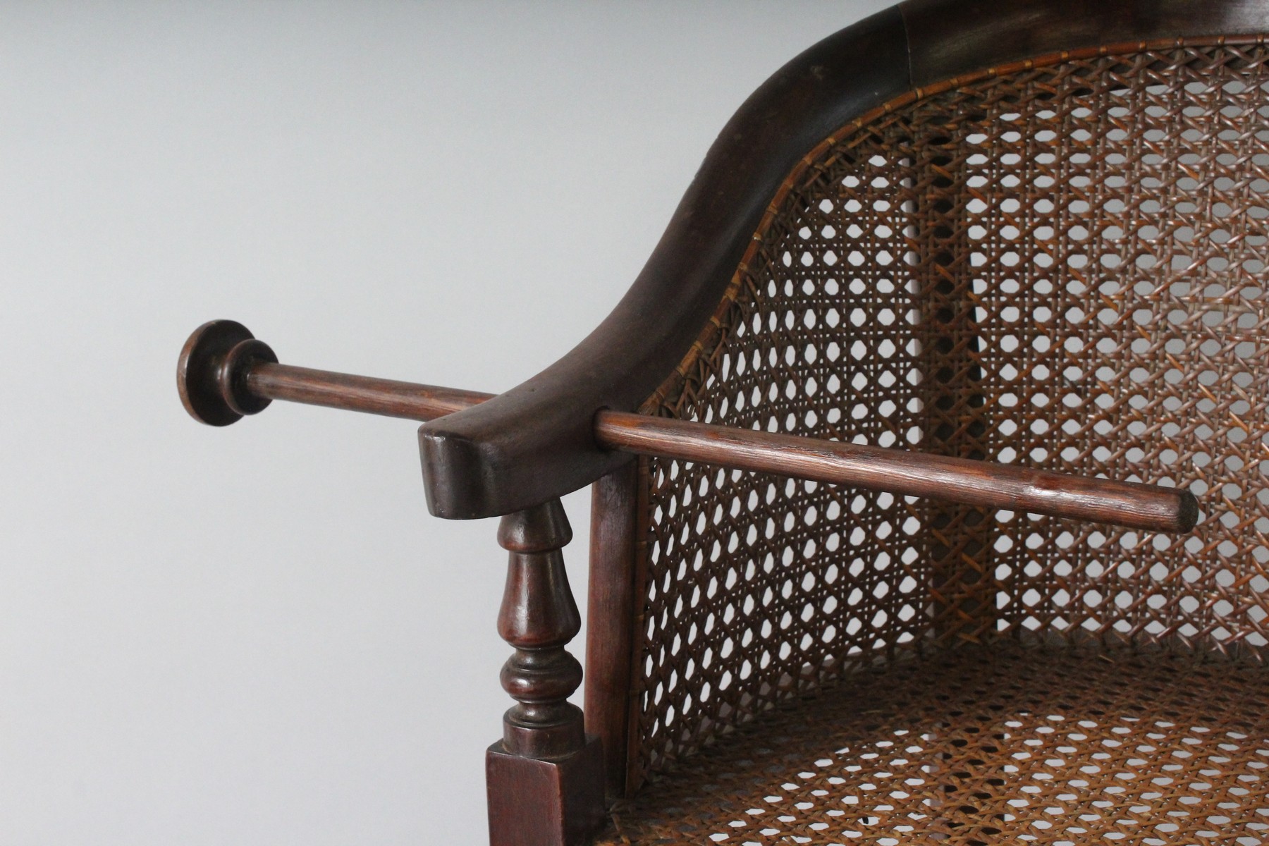 A 19TH CENTURY BERGERE STYLE HIGH CHAIR ON STAND. 2ft 8ins high. - Image 5 of 6