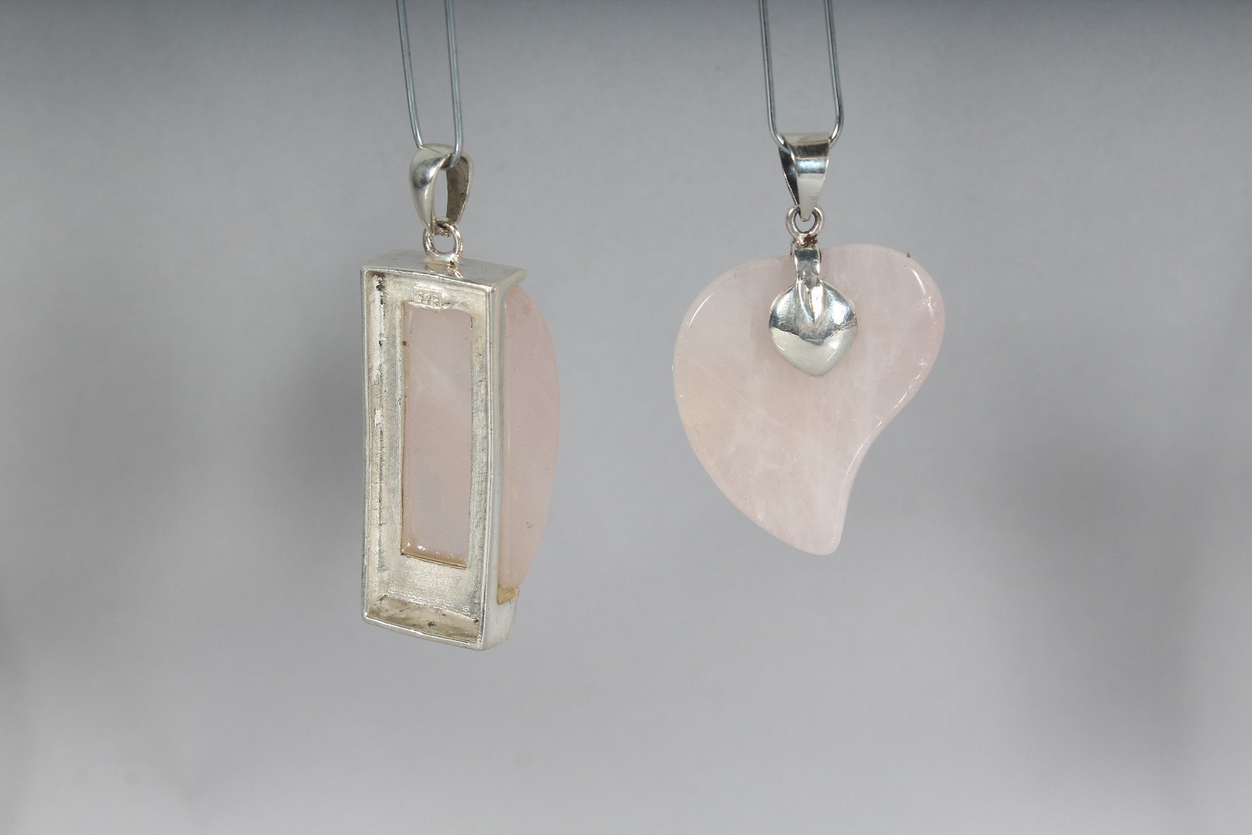 TWO SILVER MOUNTED QUARTZ PENDANTS. - Image 2 of 2