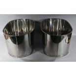 A LARGE PAIR OF BOLLINGER OVAL WINE COOLERS. 25ins long x 13ins high.