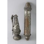 TWO ISLAMIC SILVER TUBES.