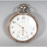 A GENTLEMAN'S SILVER ZENITH POCKET WATCH.