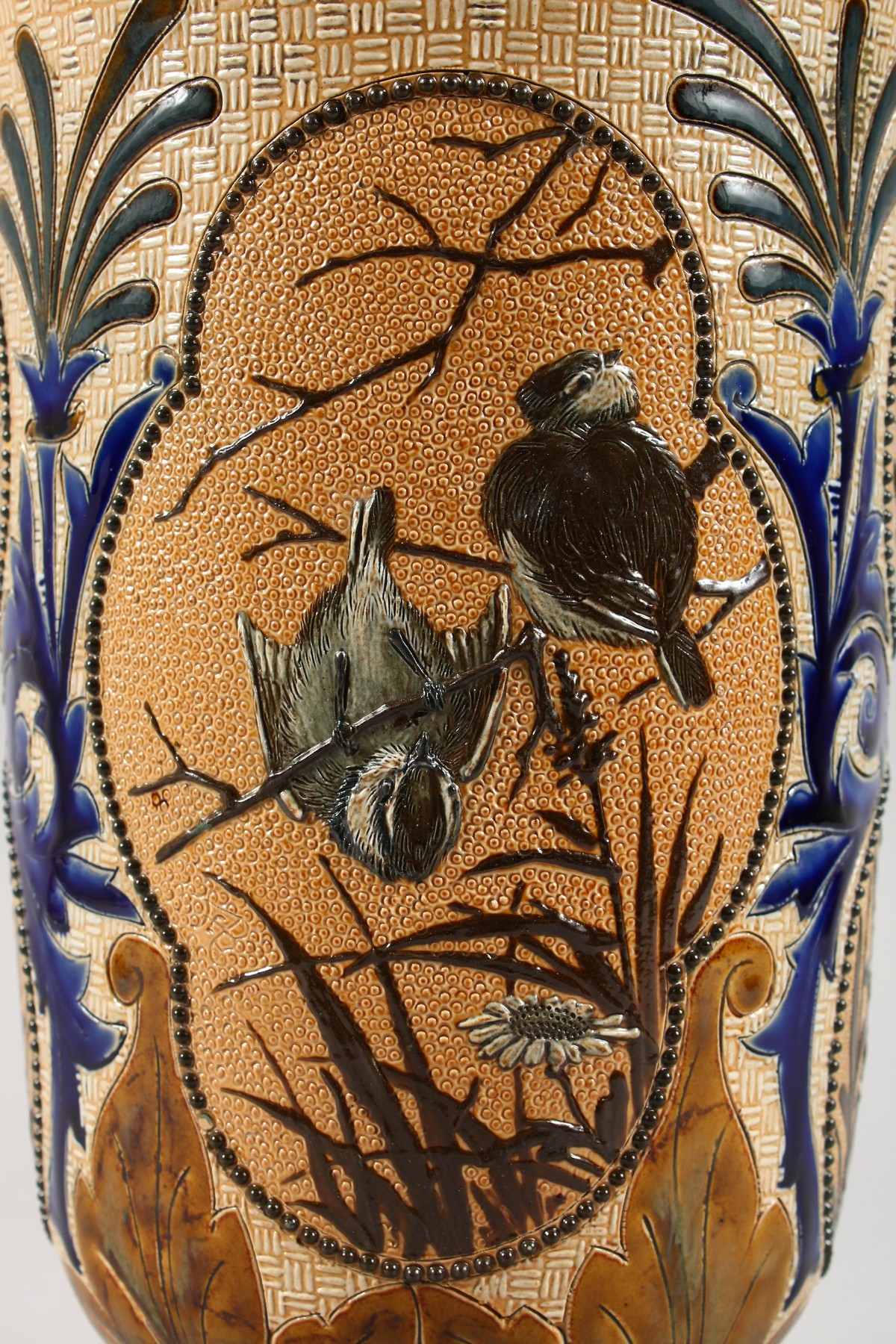 A SUPERB LARGE DOULTON LAMBETH STONEWARE VASE by FLORENCE E. BARLOW decorated with panels of - Image 3 of 25