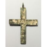 A LARGE ROMAN METAL CROSS. 16cms long.