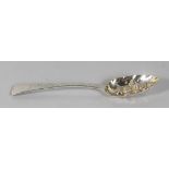 A GEORGE III SCOTTISH SILVER BRIGHT CUT TABLESPOON. Edinburgh 1800.