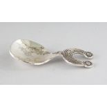 A 1973 IRISH DUBLIN SILVER CADDY SPOON. Maker: O.C.