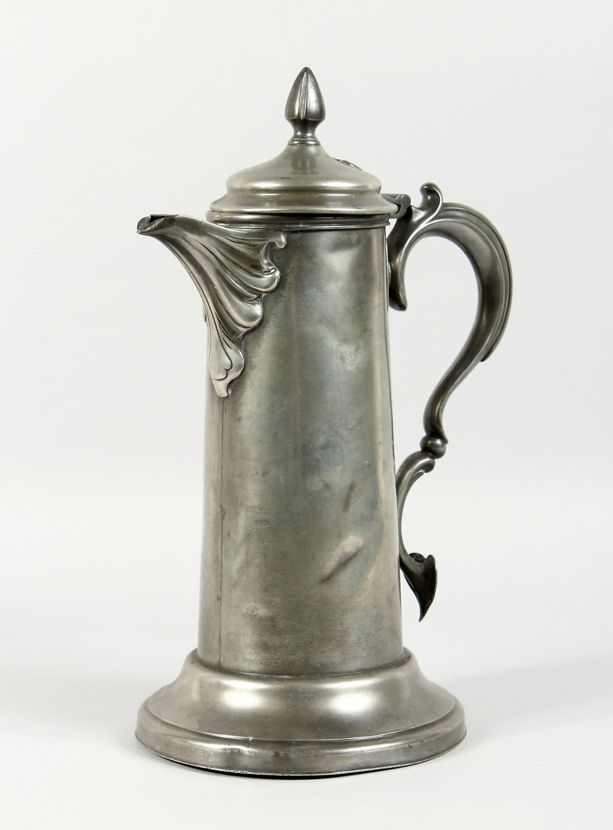 JAMES DIXONS & SONS, a good large Art Nouveau pewter lidded jug. 14ins high.