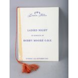 London Hilton LADIES NIGHT, in honour of ROBERT MOORE O.B.E., Sunday 4th October 1970. Signed on