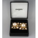 A GOOD PAIR OF CHANEL PEARL EAR CLIPS.