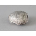 A SILVER SHELL PILL BOX. 1.5ins.