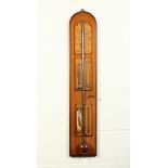AN UNUSUAL VICTORIAN MAHOGANY AND BOXWOOD MULTI-FUNCTION BAROMETER, THERMOMETER, ETC., by S. & B.