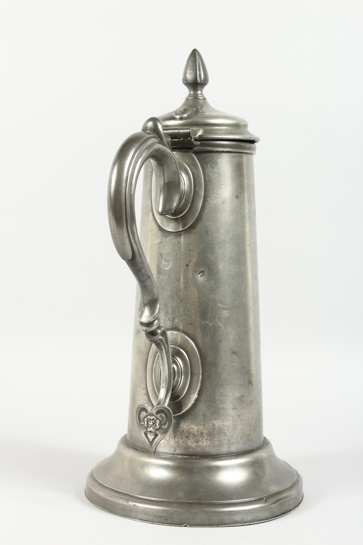 JAMES DIXONS & SONS, a good large Art Nouveau pewter lidded jug. 14ins high. - Image 4 of 7