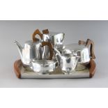 A SIX PIECE DECO TEA SET.