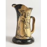 A ROYAL DOULTON MORISSIAN WARE VASE, painted with dancers. 8.5ins high.