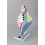 AN ART DECO DESIGN POTTERY CLOWN. 14ins high.