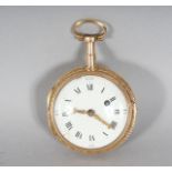 AN 18TH CENTURY FRENCH VERGE POCKET WATCH, with enamel dial by VAUCHER. PARIS, No. 13106 (