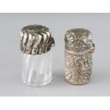 A SILVER FOLIATE SCENT BOTTLE AND COVER, London 1903, and A VICTORIAN WRYTHEN FLUTED SCENT BOTTLE,