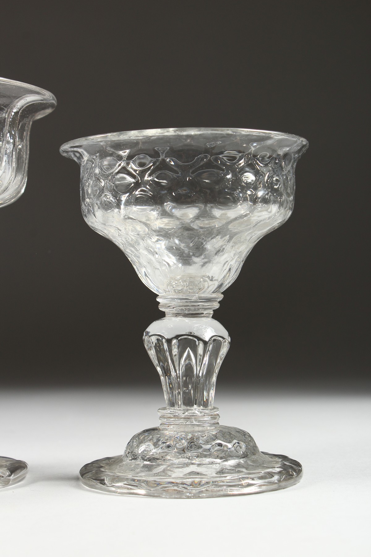 A GOOD 18TH/19TH CENTURY CUT GLASS CANDLESTICK; together with four 19th century cut and moulded - Image 6 of 6